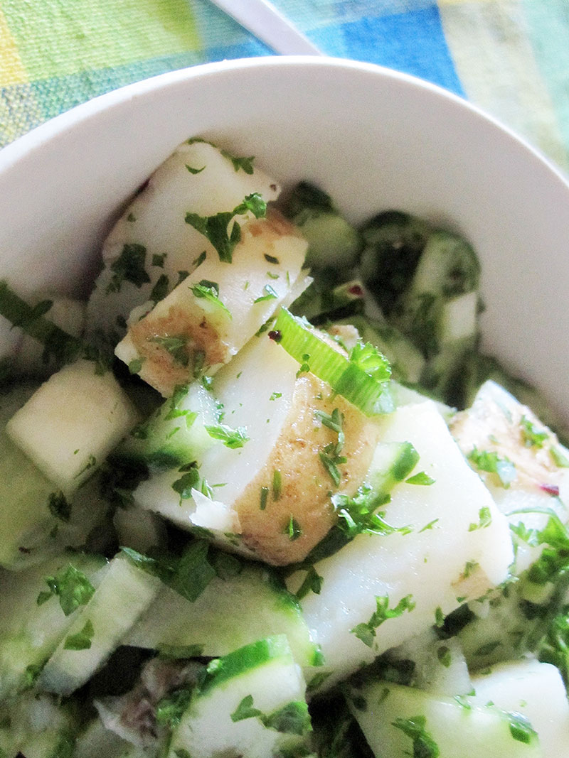 Vegan Gluten free Potato Cucumber Salad 3