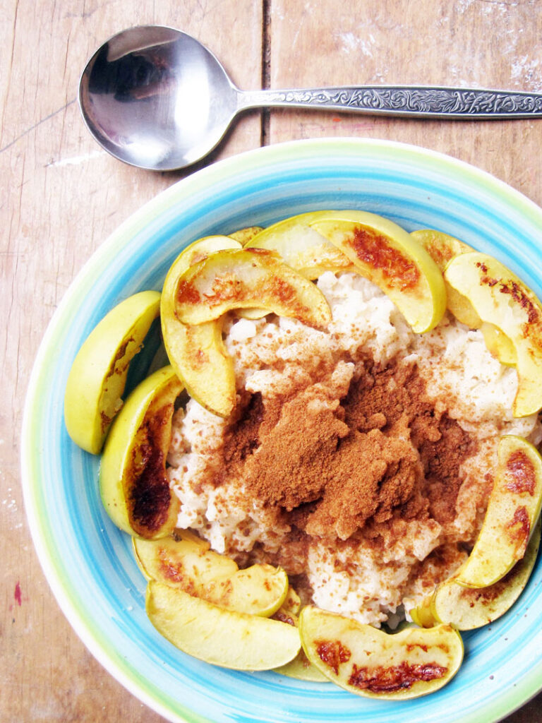 Vegan Gluten-free Rice Porridge Apple Cinnamon Recipe