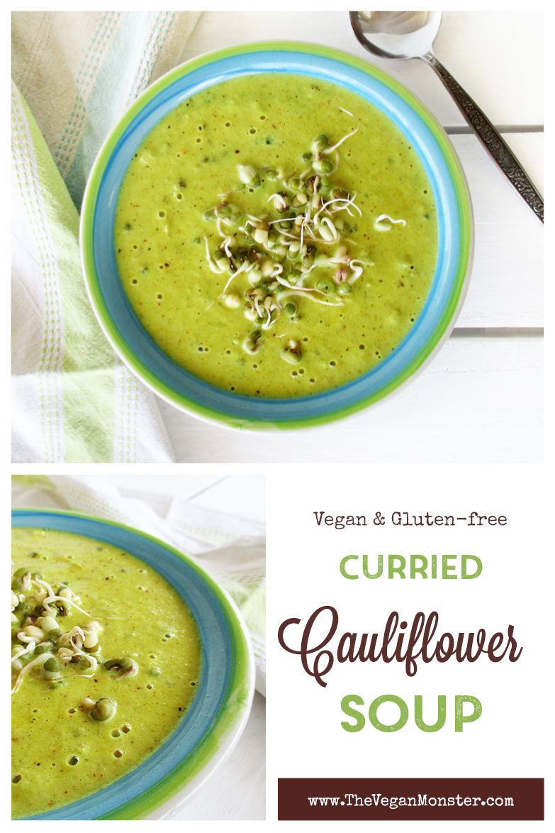 Easy Vegan Gluten free Curry Cauliflower Soup With Mung Bean Sprouts Recipe P1