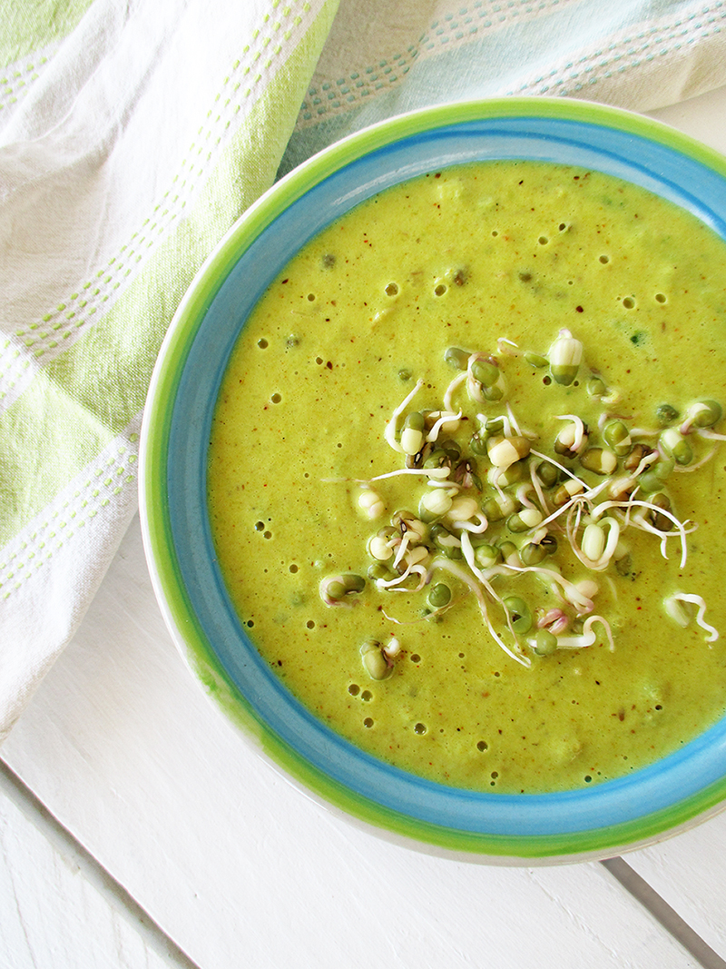 Einfache Vegane Glutenfreie Blumenkohl Curry Suppe Mit Mungbohnen Rezept 1