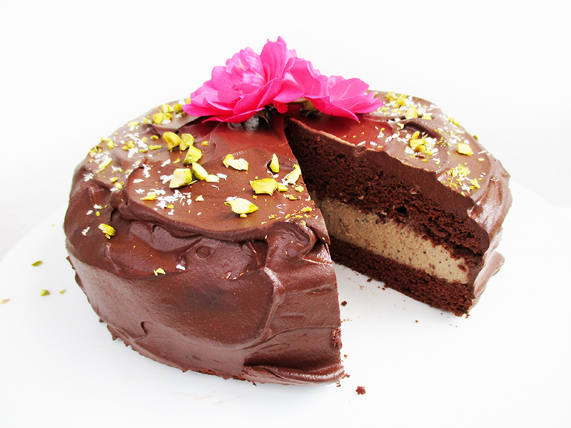 Vegan Gluten free Fruit Sweetened Chocolate Coffee Cake Recipe 4