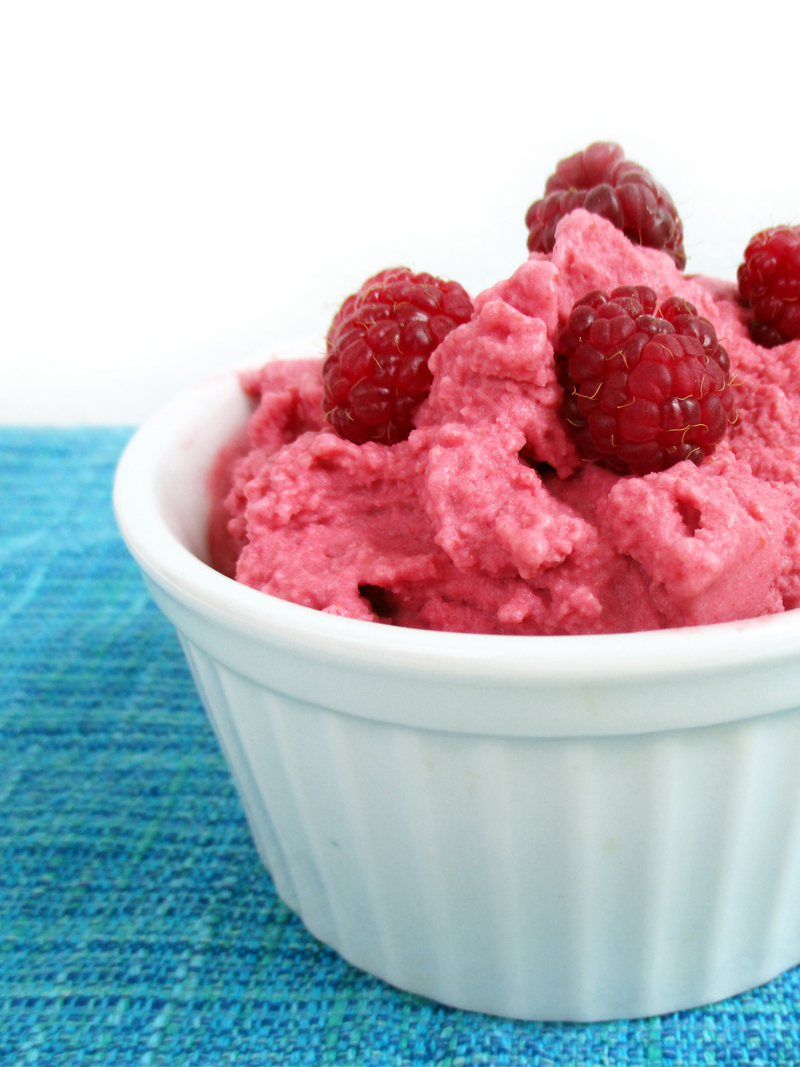 Vegan Gluten free Nut free Fruit Sweetened Raspberry Ice Cream Recipe 4