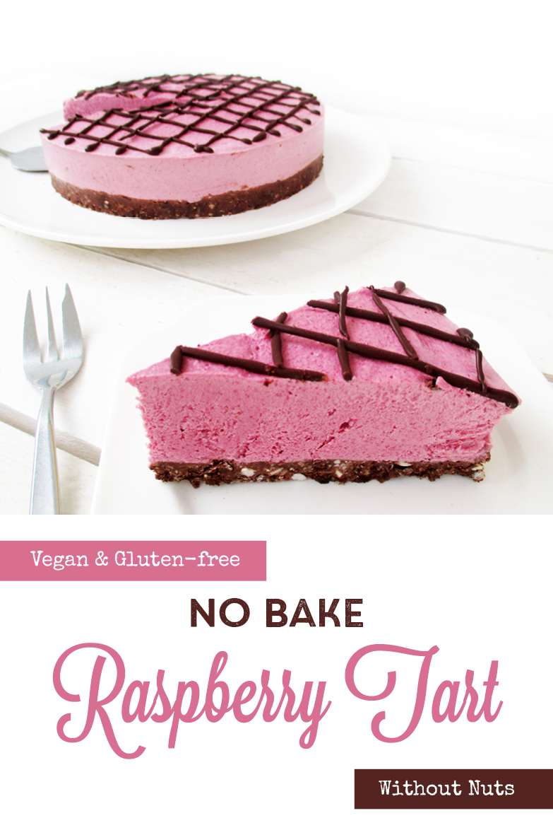 Vegan Gluten free Nut free No Bake Raspberry Chocolate Tart Cake Recipe P2
