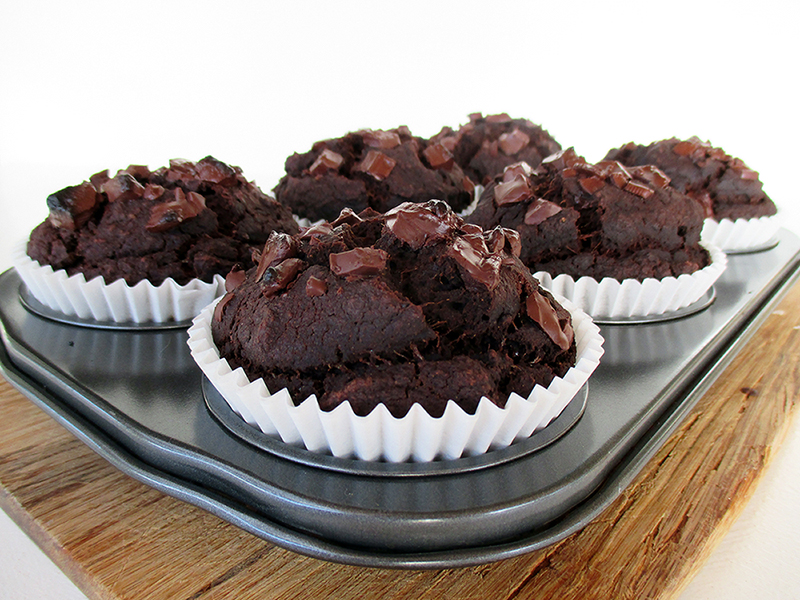 Vegan Chocolate Muffins With Nut-Pulp