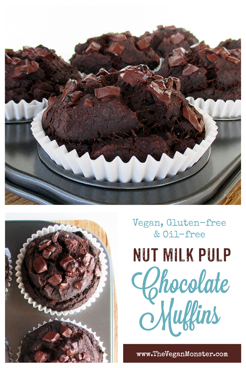 Vegan Gluten free Oil free Nut Milk Pulp Chocolate Muffins Recipe P2