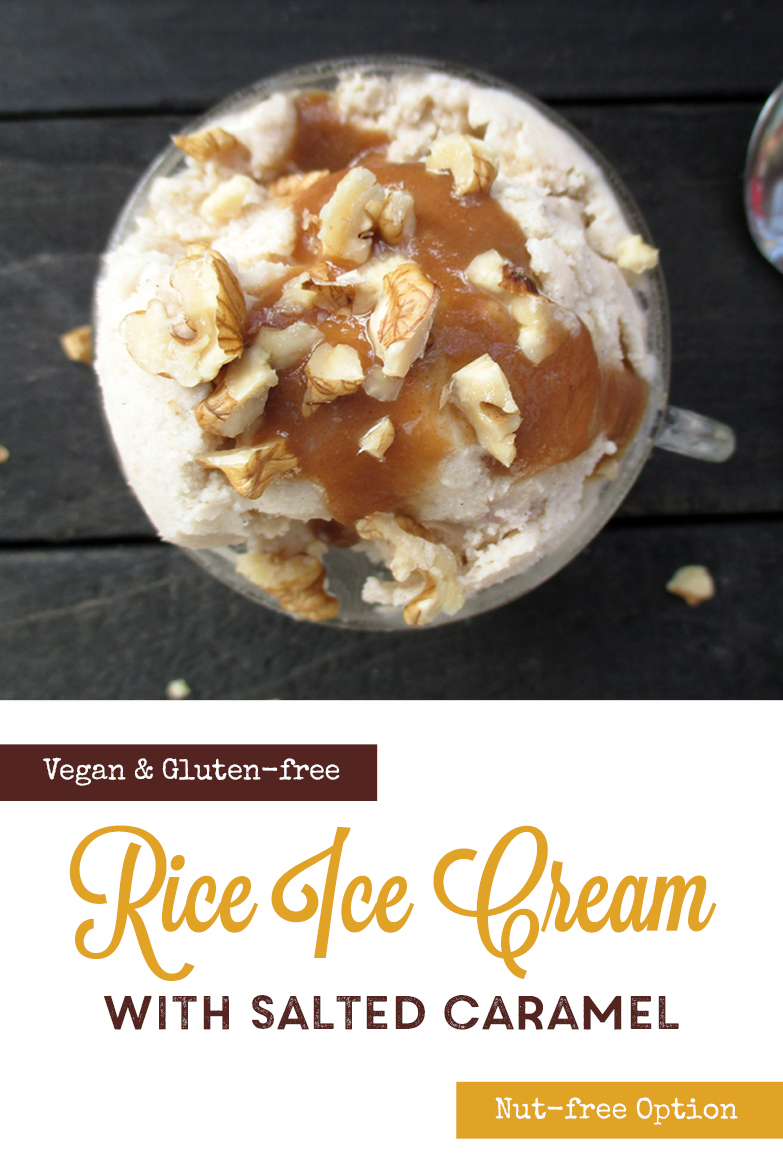 Vegan Gluten free Fruit Sweetened Rice Vanilla Ice Cream With Salted Caramel Sauce Recipe P