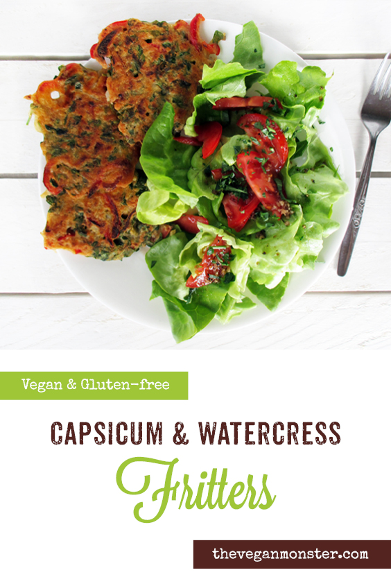 Vegan Gluten free Capsicum Water Cress Fritters Recipe P1