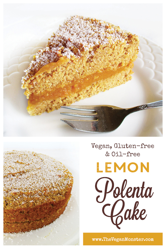 Vegan Gluten free Oil free Pumpkin Polenta Lemon Cake Recipe P1