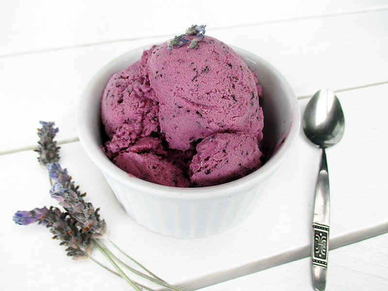 Vegan Gluten free Dairy free Fruit Sweetened Blueberry Lavender Ice Cream Recipe 4