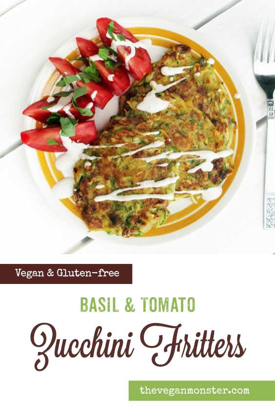 Vegan Gluten free Zucchini Basil Tomato Fritters Recipe P2