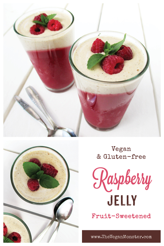 Vegan Gluten free Dairy free Fruit Sweetened Raspberry Jelly With Vanilla Custard Recipe P