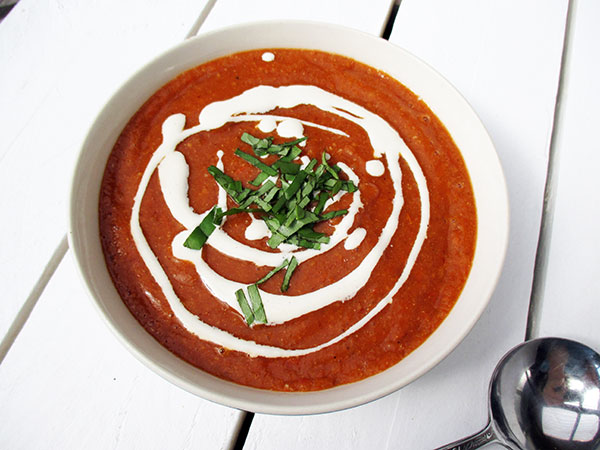 Vegane Glutenfreie Geroestete Kirsch Tomaten Suppe Ohne Oel Rezept 5