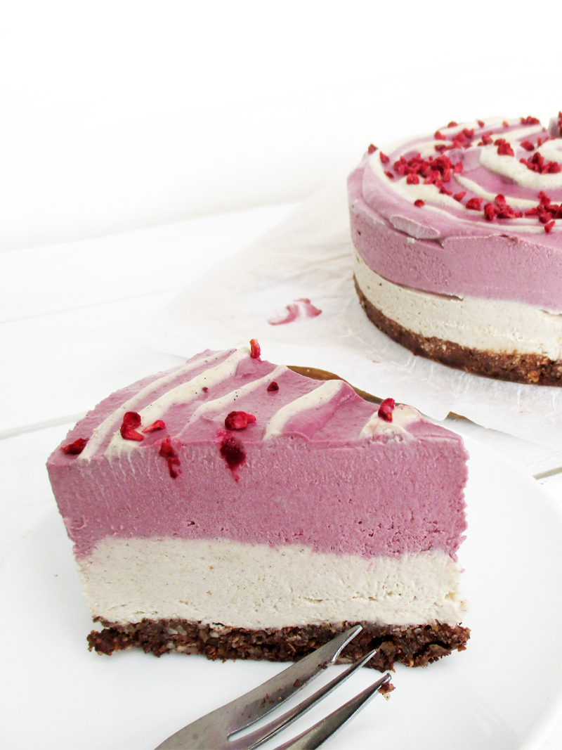 Vegan Gluten free Dairy free No Bake Raspberry Vanilla Cake Recipe 4