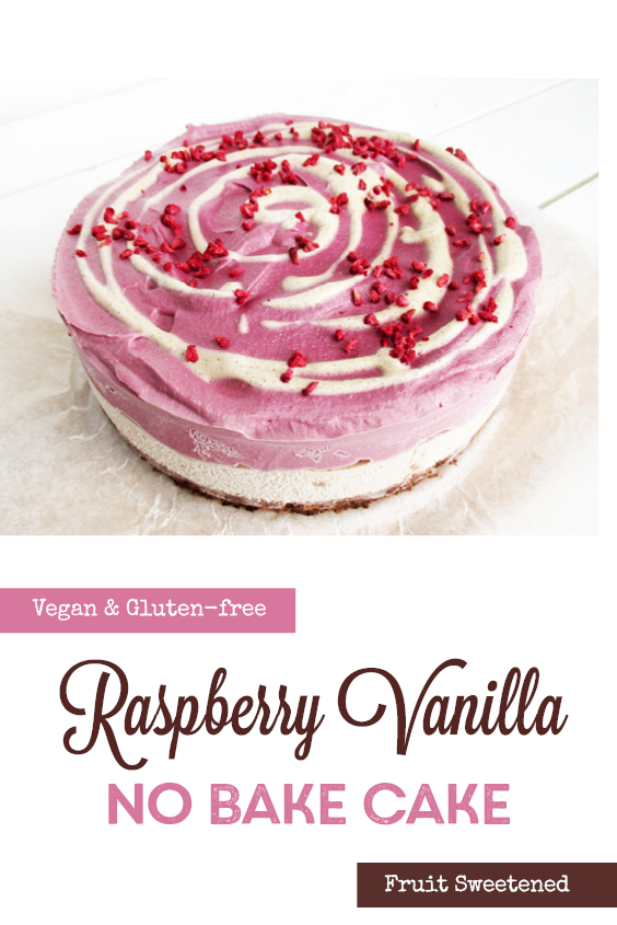 Vegan Gluten free Dairy free No Bake Raspberry Vanilla Cake Recipe P2