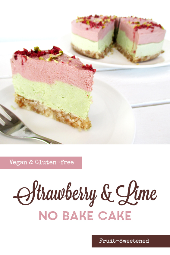 Vegan Gluten free Fruit Sweetened No Bake Strawberry Lime Cake Recipe P2