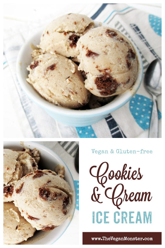 Vegan Gluten free Dairy Free Cookie Cream Ice Cream Without Refined Sugar Recipe P