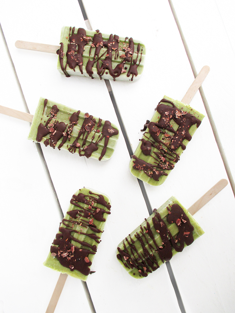 Vegan Gluten free Dairy free Mint Chocolate Ice Pops Without Refined Sugar Recipe 02