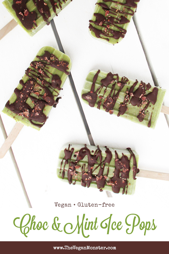 Vegan Gluten free Dairy free Mint Chocolate Ice Pops Without Refined Sugar Recipe P2