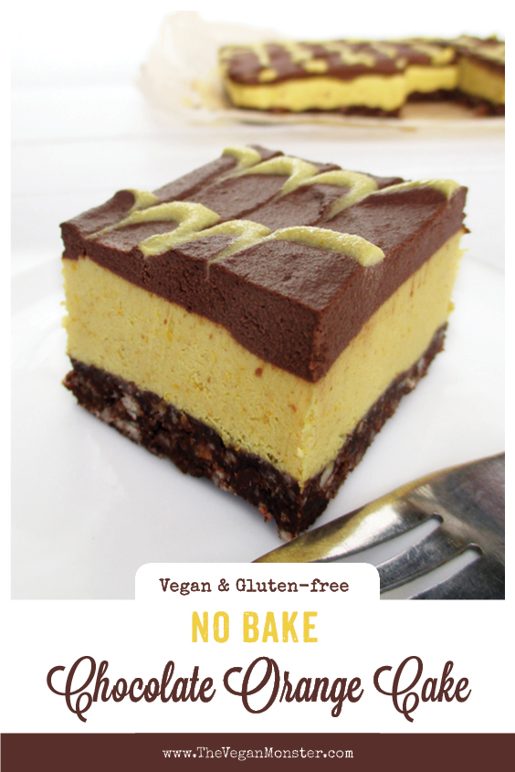 Vegan Gluten free Raw No Bake Orange Chocolate Cake Slices Recipe P2