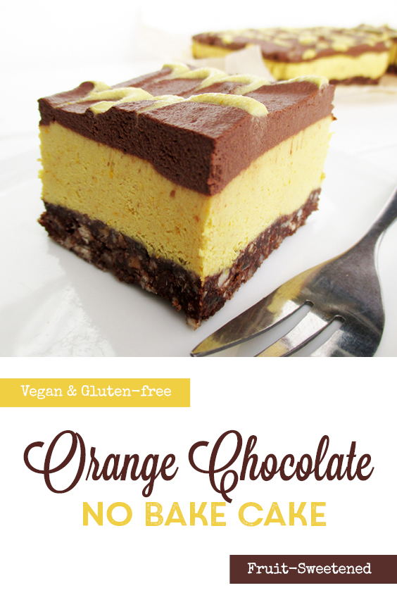 Vegan Gluten free Raw No Bake Orange Chocolate Cake Slices Recipe P3