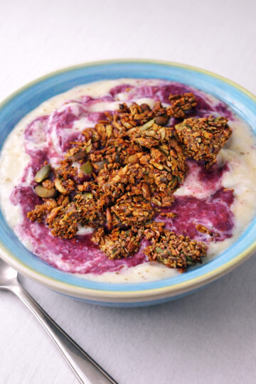 homemade vegan gluten free nut free muesli deep plate