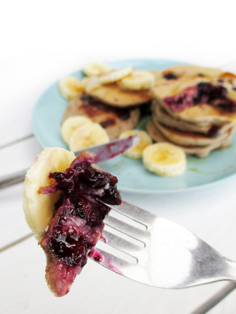Vegan Gluten-free Egg-free Dairy-free Sugar-free Blueberry Banana Pancakes Recipe