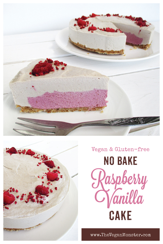 No-Bake Vanilla Raspberry Cake (Vegan, Gluten-free, No Dates)