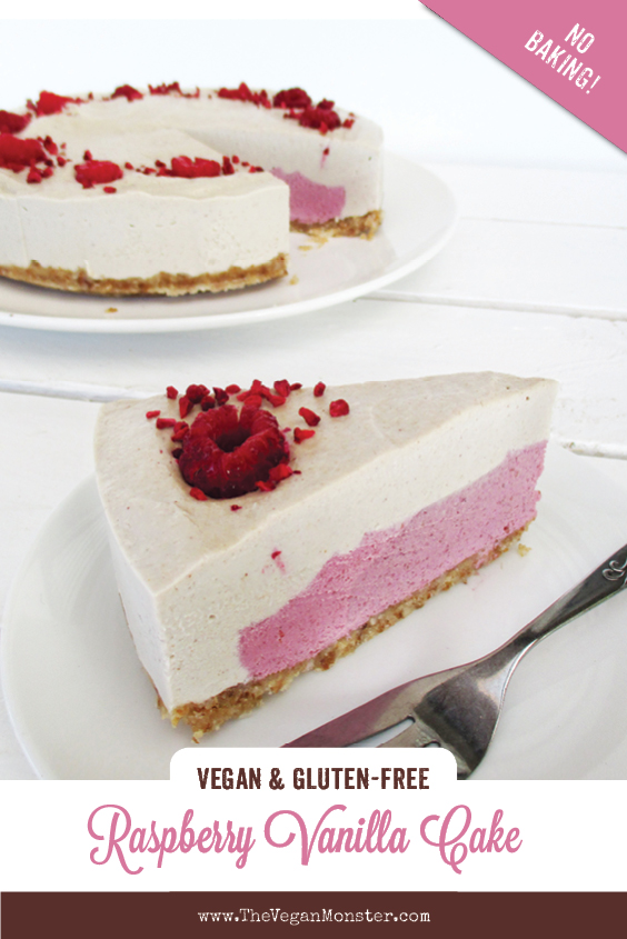 No Bake Vegan Gluten free Dairy free Refined Sugar Free Raspberry Vanilla Cake Recipe P2