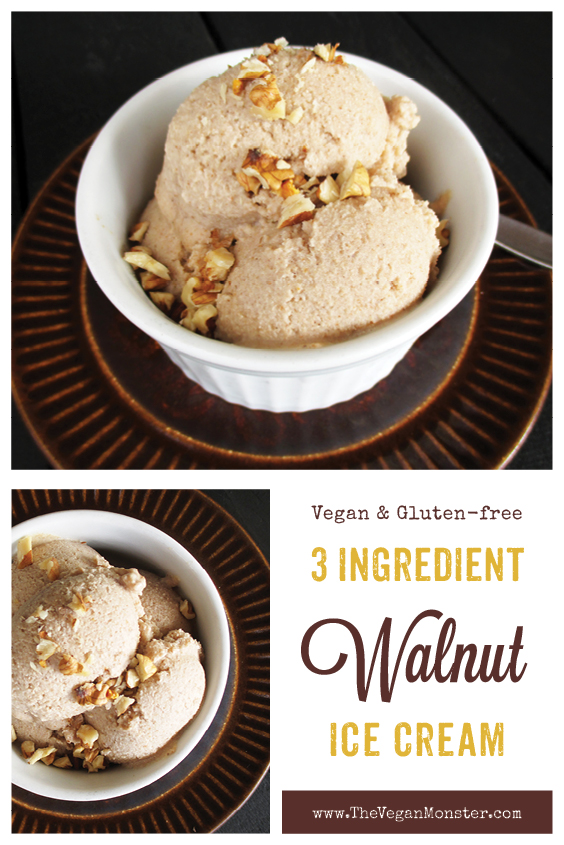Vegan Gluten free Refined Sugar Free Dairy free Walnut Ice Cream Recipe P