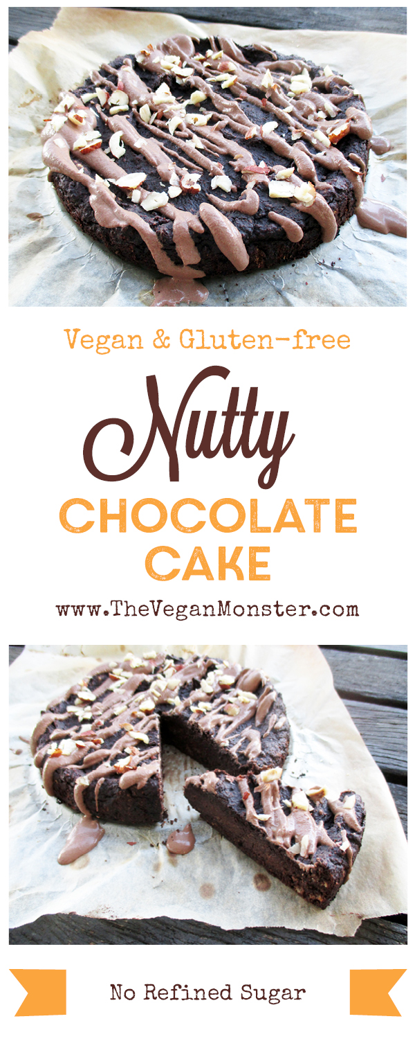 Vegan Gluten-free Refined Sugar Free Nutty Chocolate Cake Recipe