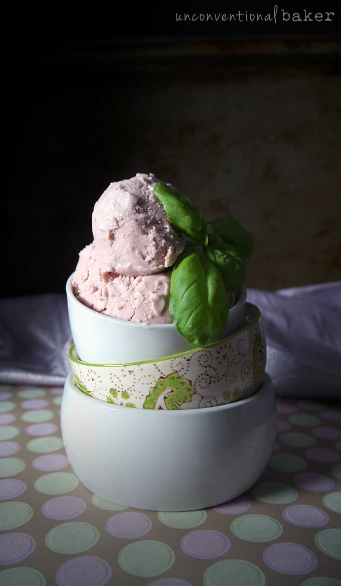 Balsamic Strawberry Basil Ice-Cream Recipe by Unconventional Baker