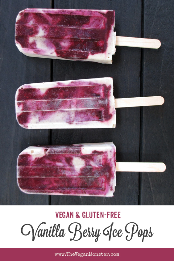 Creamy Vegan Gluten free Vanilla Berry Ice Popsicle Without Refined Sugar Recipe P
