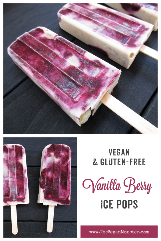 Creamy Vegan Gluten free Vanilla Berry Ice Popsicle Without Refined Sugar Recipe P2