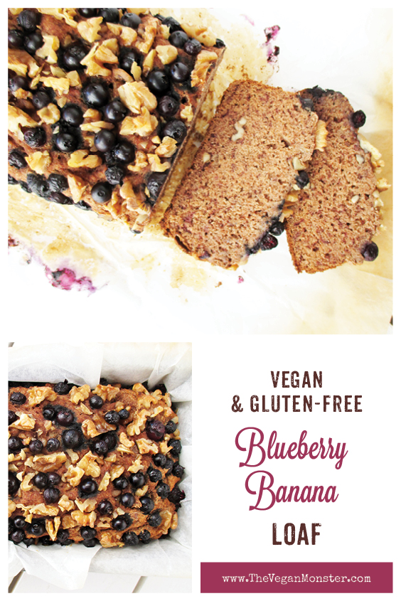 Vegan Gluten free Banana Walnut Blueberry Loaf Without Refined Sugar Recipe P2
