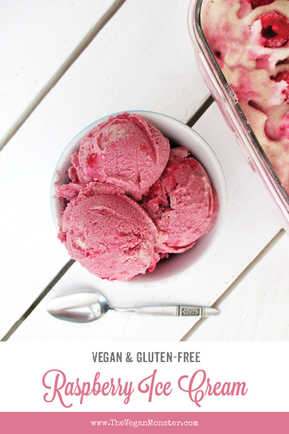 Vegan Gluten free Dairy free No Refined Sugar Raspberry Ice Cream Recipe P