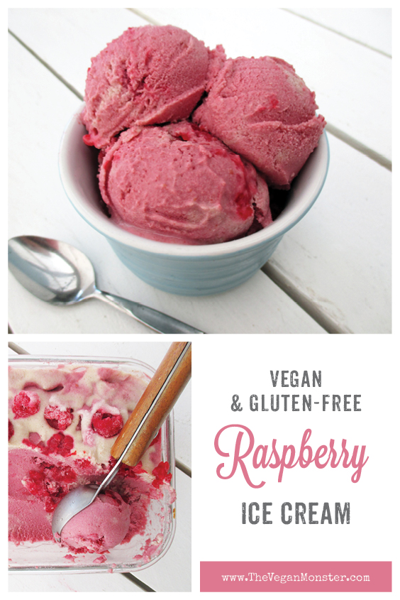 Vegan Gluten free Dairy free No Refined Sugar Raspberry Ice Cream Recipe P2