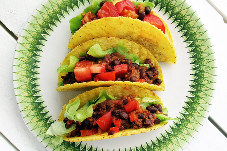 Vegane Glutenfreie Scharfe Bohnen Taco Rezept 1 1