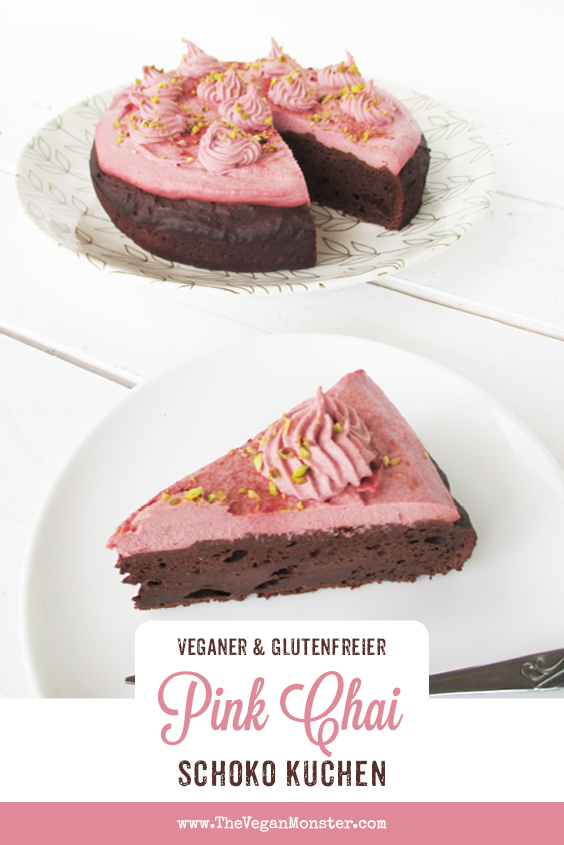 Veganer Glutenfreier Pink Chai Schokoladen Kuchen Rezept 1