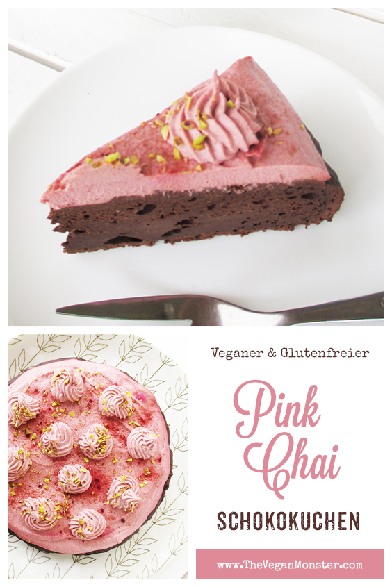 Veganer Glutenfreier Pink Chai Schokoladen Kuchen Rezept 2