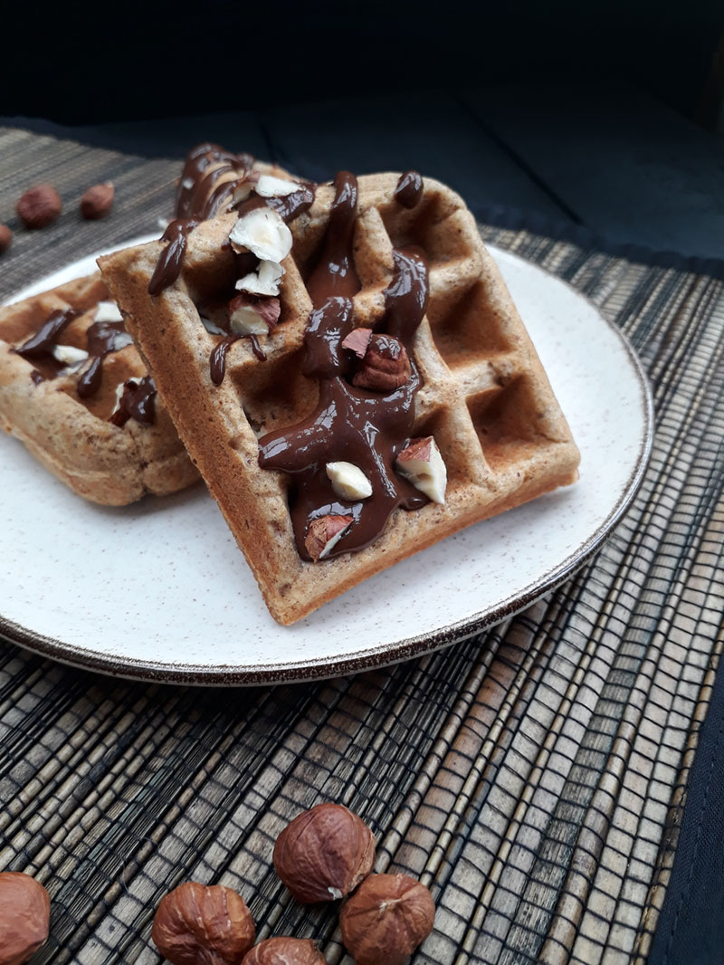 Chocolate Hazelnut Belgian Waffles