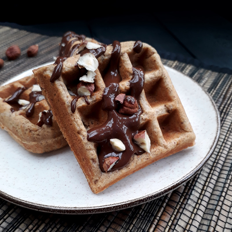Hazelnut Waffles (Vegan, Glutenfree, Without Refined Sugar, Oilfree