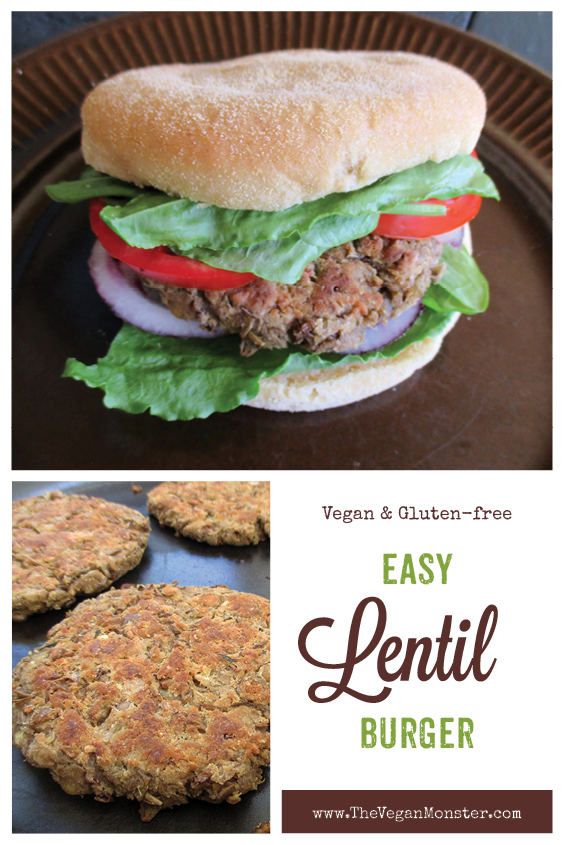 Vegan Glutenfree Oil free Easy Lentil Burger Recipe Without Soy2