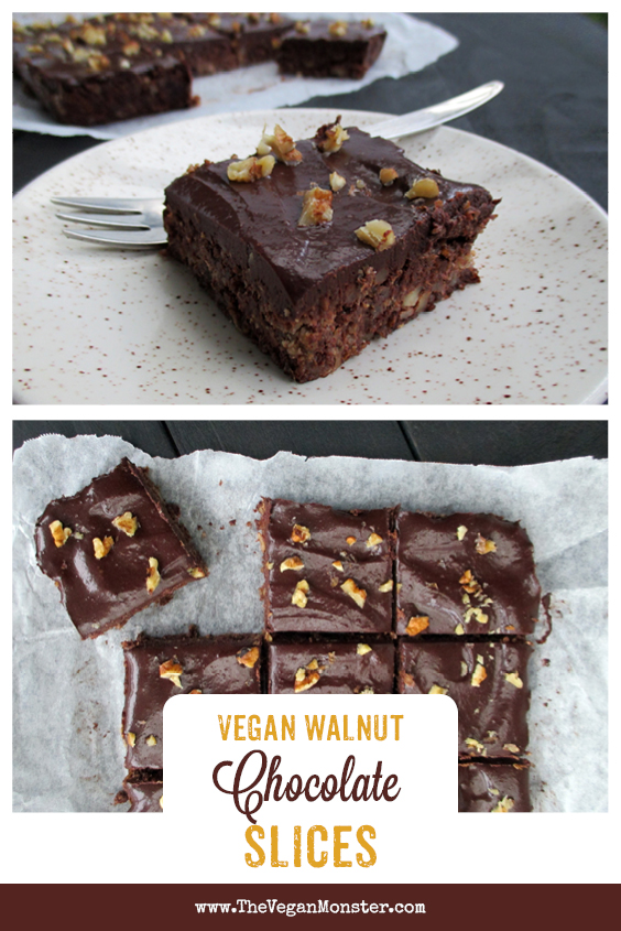 Vegan Gluten-free Refined Sugar Free Easy No Bake Walnut Chocolate Slice Recipe