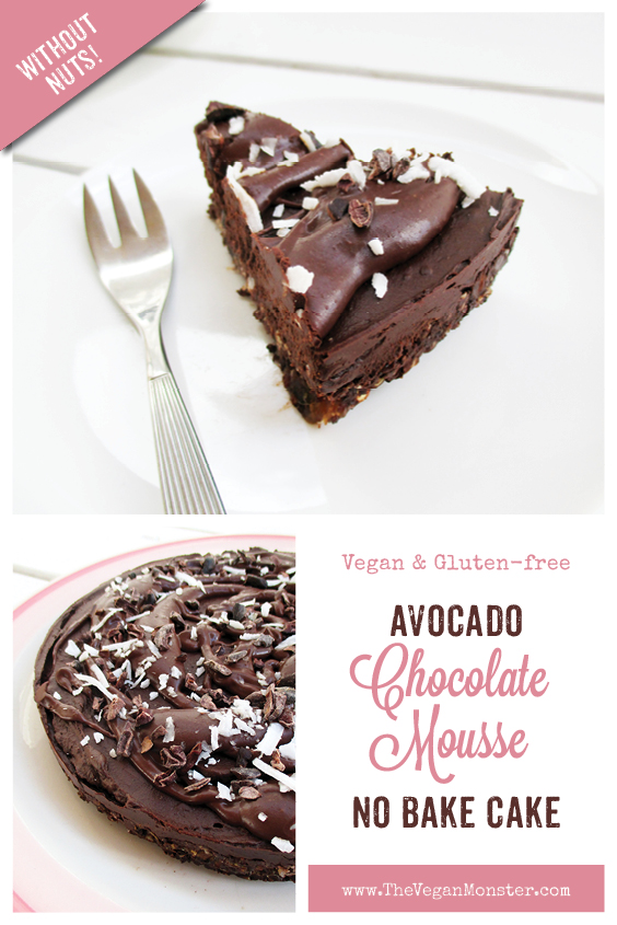 Vegan Gluten free No Bake Avocado Chocolate Mousse Cake Without Nuts Recipe P2 1