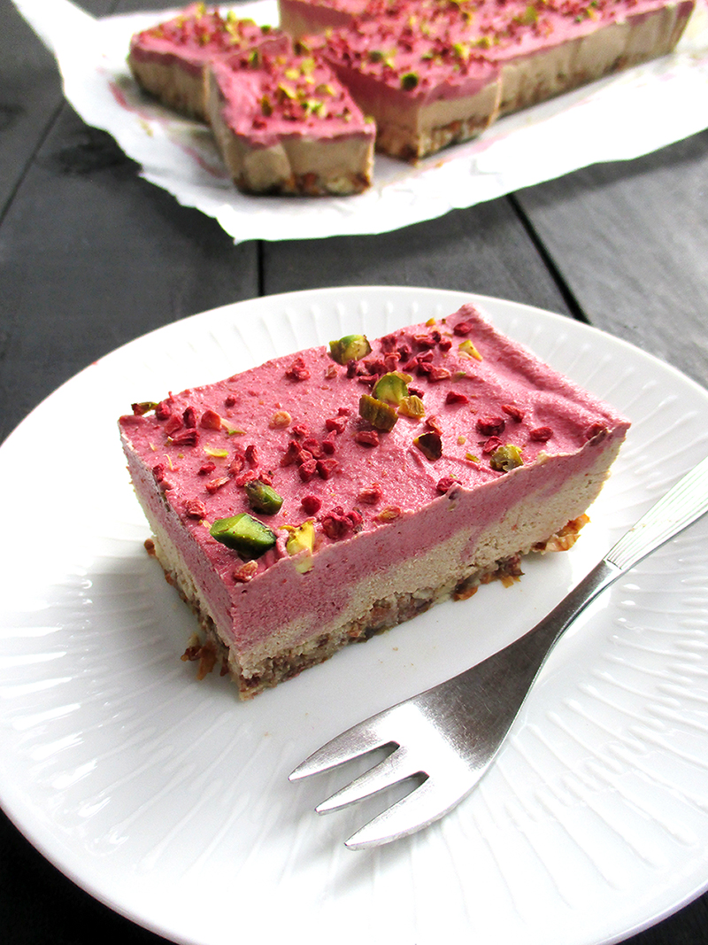 Vegan Gluten free No Bake Raspberry Almond Slice Recipe 3