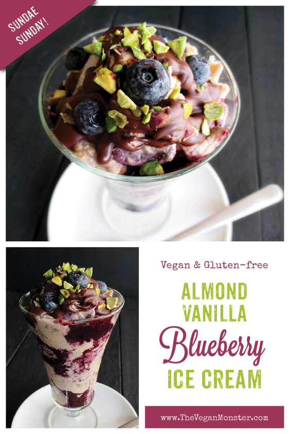 Sundae Sunday Vegan Gluten free Dairy free Almond Vanilla Ice Cream With Blueberry Sauce Recipe2