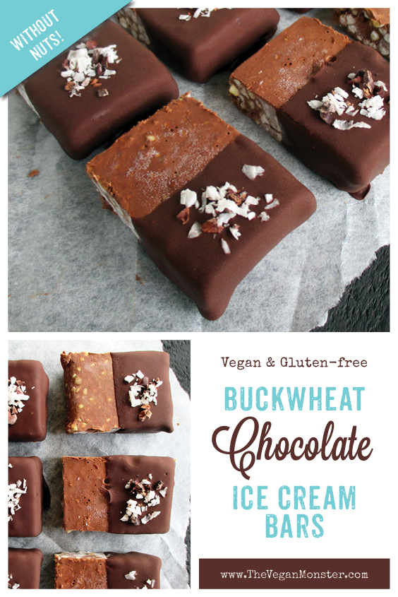 Vegan Gluten free Nut free Creamy Buckwheat Chocolate Ice Cream Bars Recipe P1