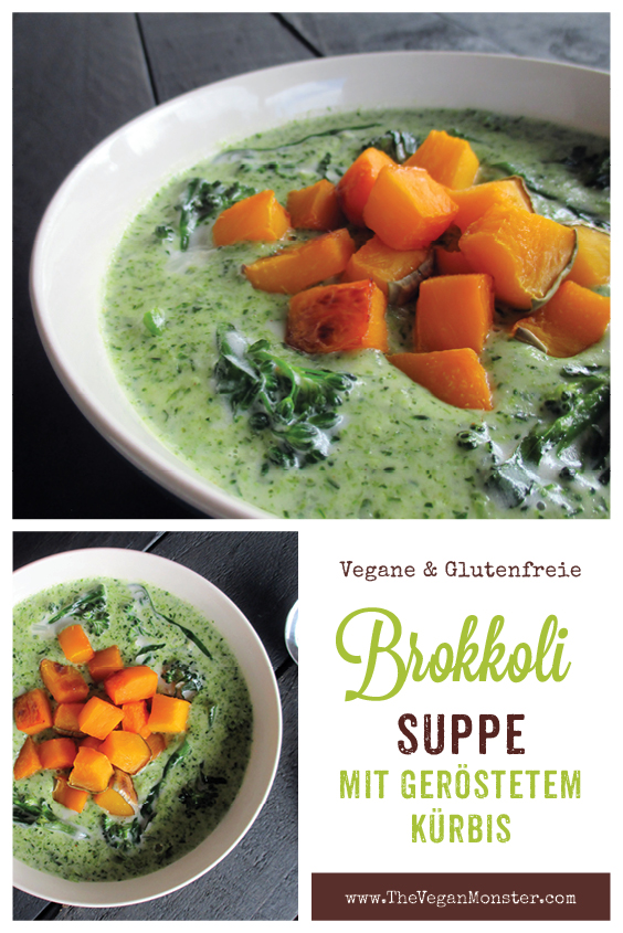 Vegane Glutenfreie Cremige Brokkoli Suppe mit Geroestetem Kuerbis Ohne Milch Ohne Nuesse Rezept P2