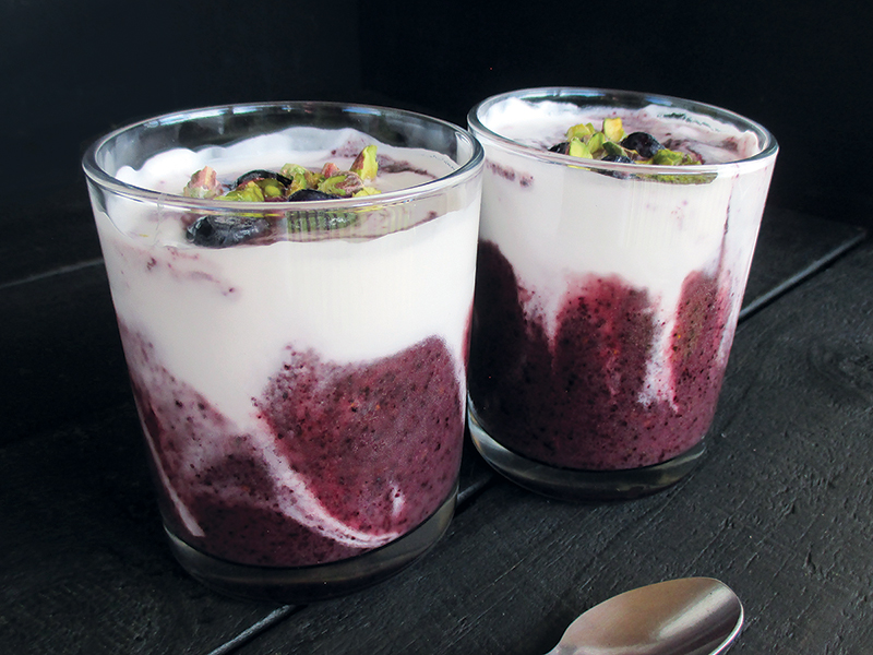 Vegan Gluten free Dairy free Sugar free Easy Banana Blueberry Yoghurt Dessert 2