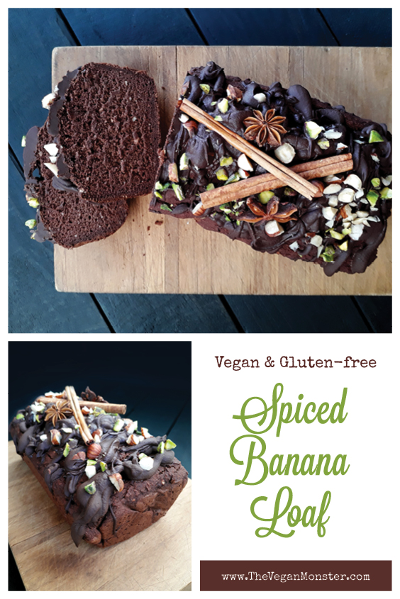 Vegan Gluten free Yeast free Dairy free Spiced Christmas Banana Loaf Recipe P